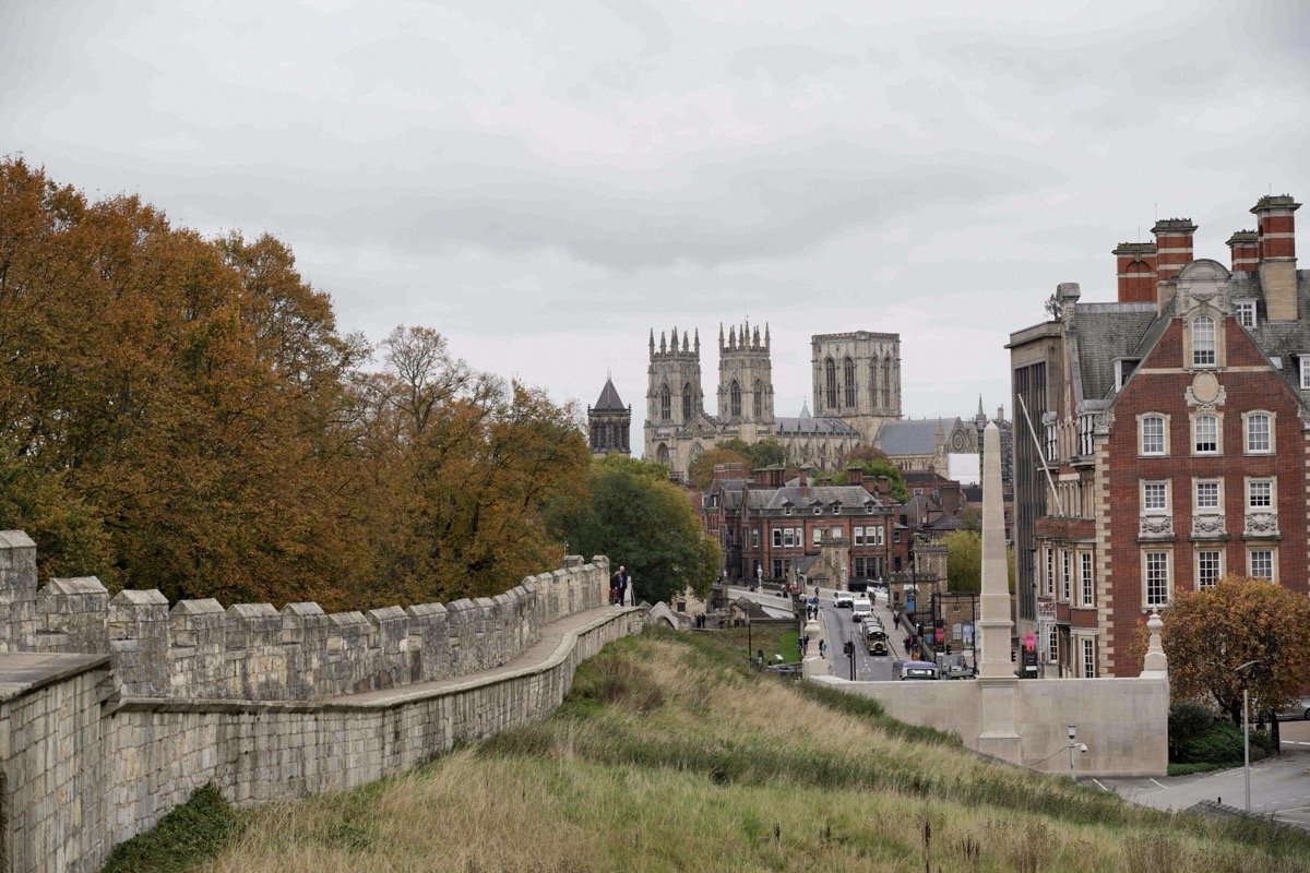 View from York's city walls towards the Minster
